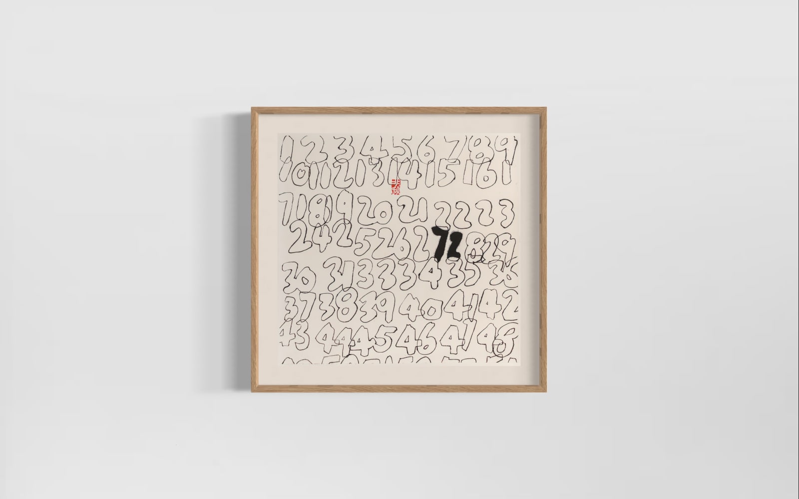 Fung Ming Chip, NumberS: Vacant Script 72 I, 数字系列:空心字72(一), 2022