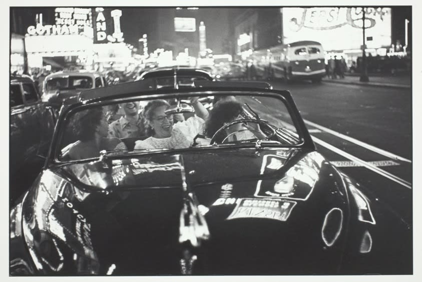 Louis Faurer, Untitled, NYC, (three girls in black car - joyride), 1950.