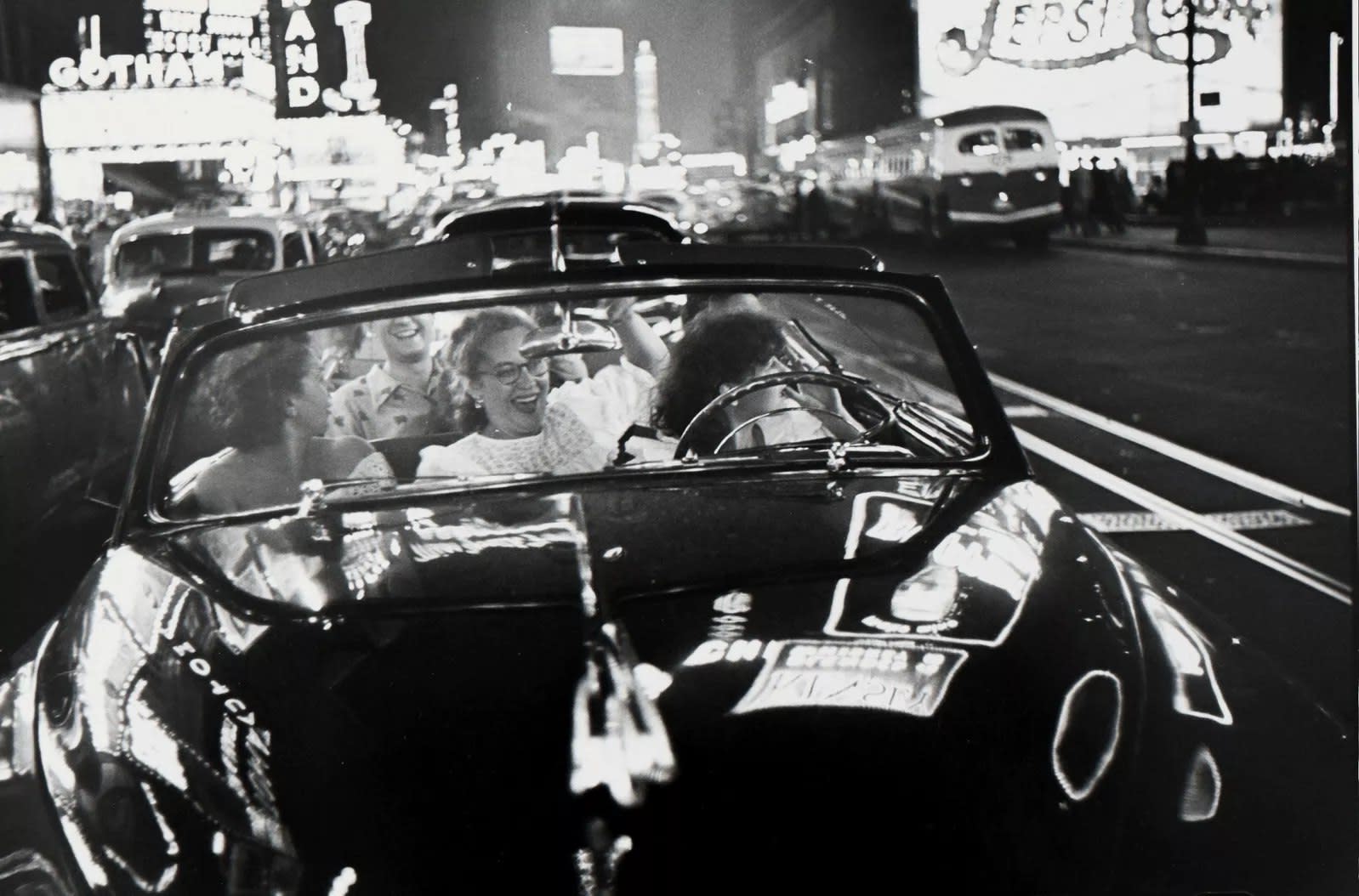 Louis Faurer, Untitled, NYC, (three girls in black car - joyride), 1950.
