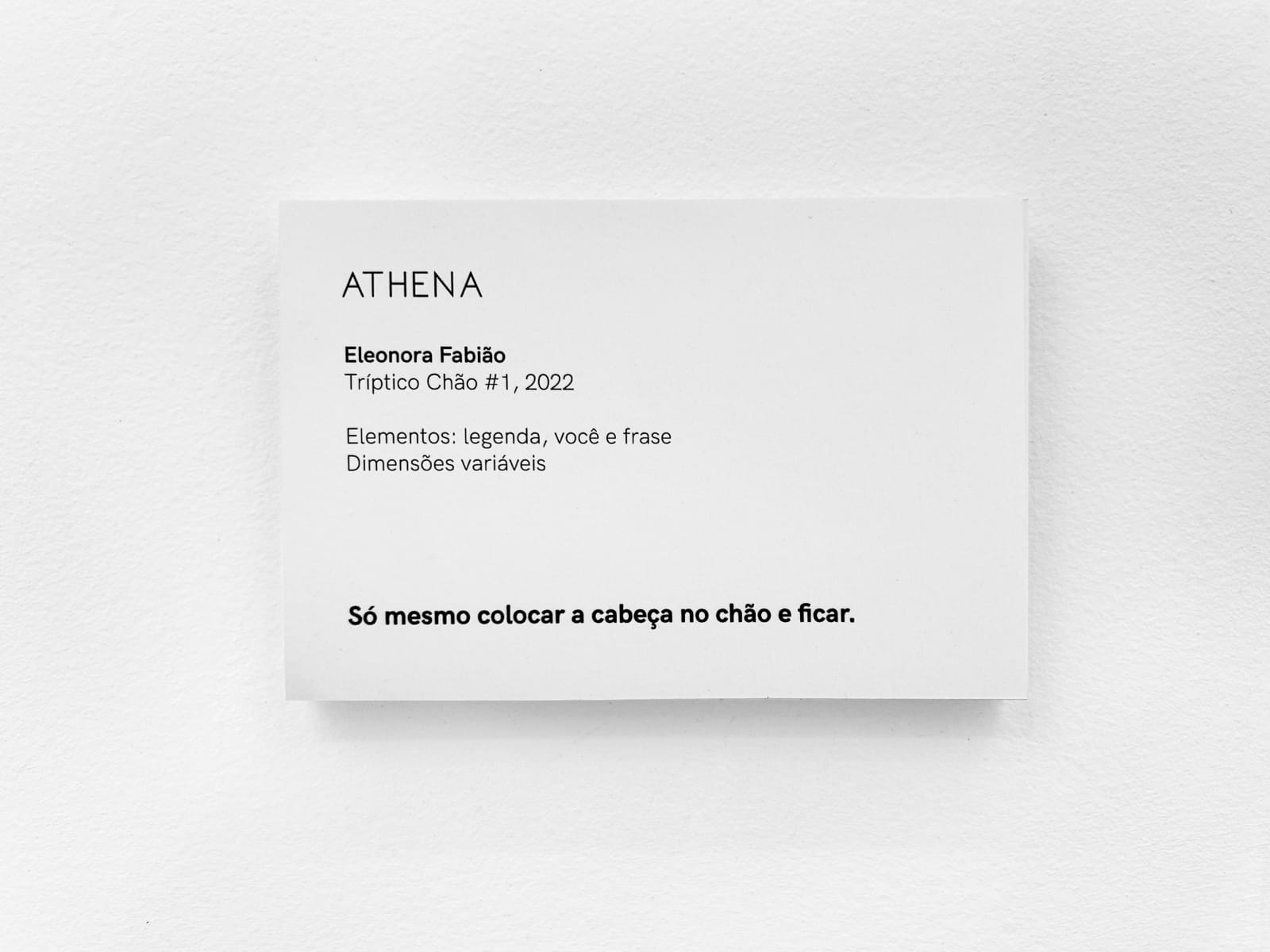 Eleonora Fabião, Tríptico Chão #1, 2022