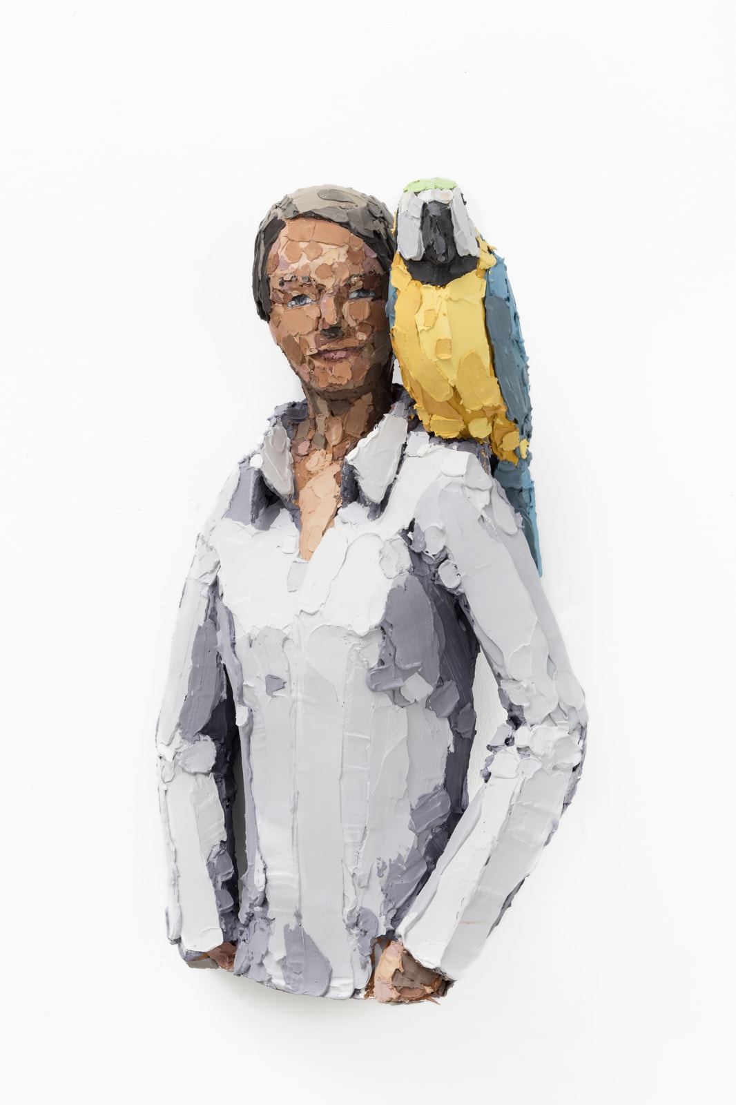 Vesa-Pekka Rannikko, Parrot Sitting on Womans Shoulder, 2020