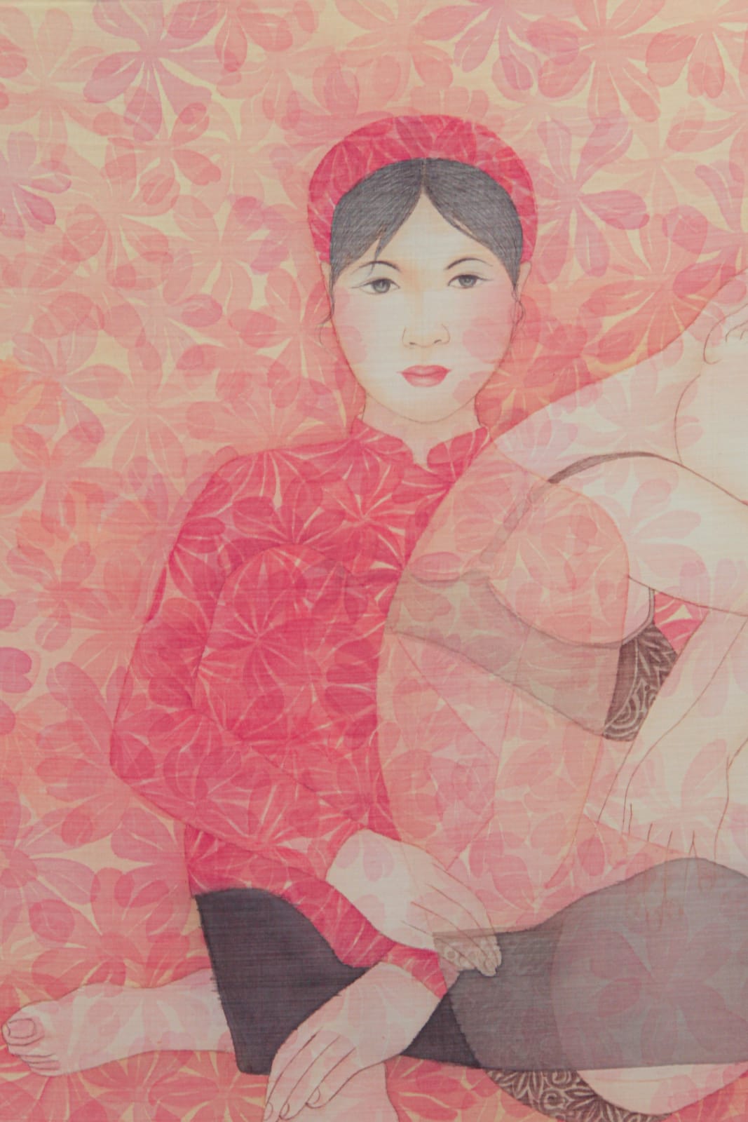 Nguyễn Thị Châu-Giang, The girl in red flowers, 2022