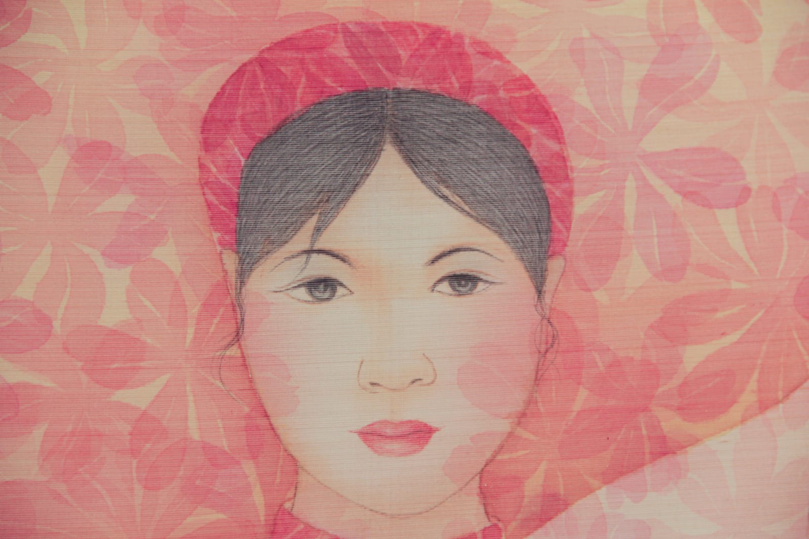 Nguyễn Thị Châu-Giang, The girl in red flowers, 2022