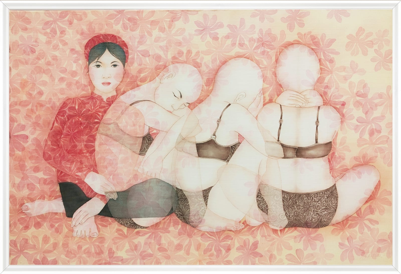 Nguyễn Thị Châu-Giang, The girl in red flowers, 2022