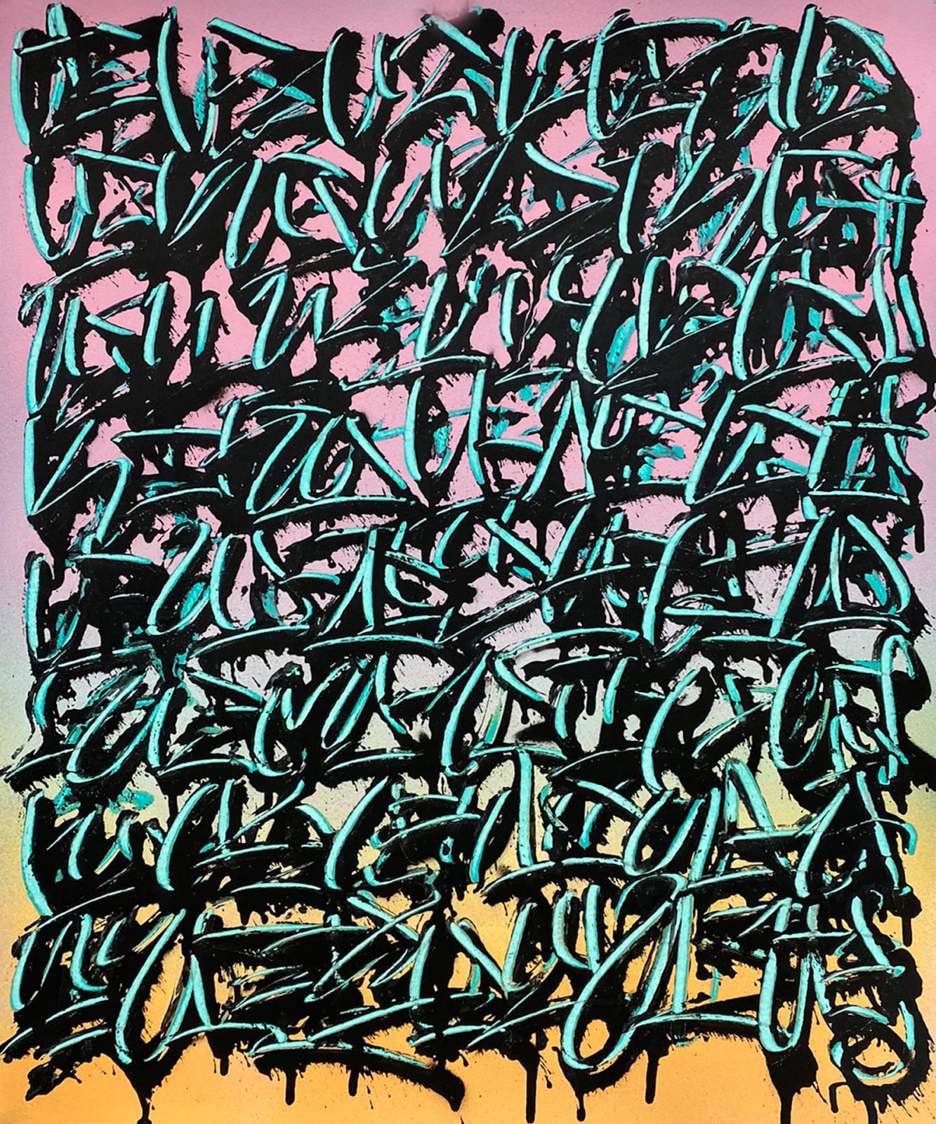 Tanc, Ecriture automatique turquoise , 2022