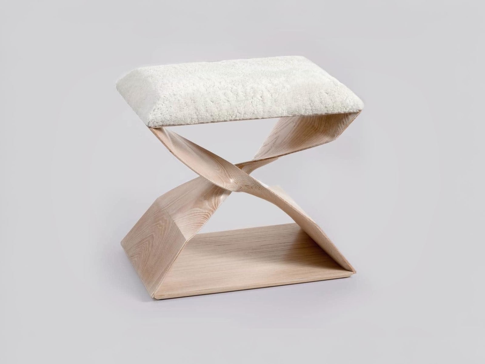 CAROL EGAN, Sculptural Twist Stool (Cerused)