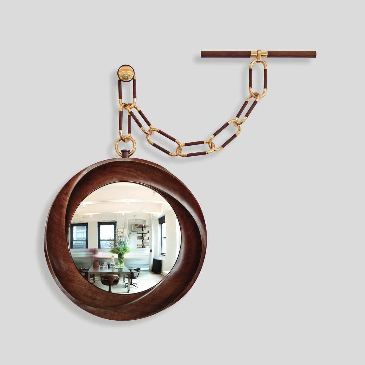 CAROL EGAN, ‘Montre A Gousset’ Mirror (Walnut)