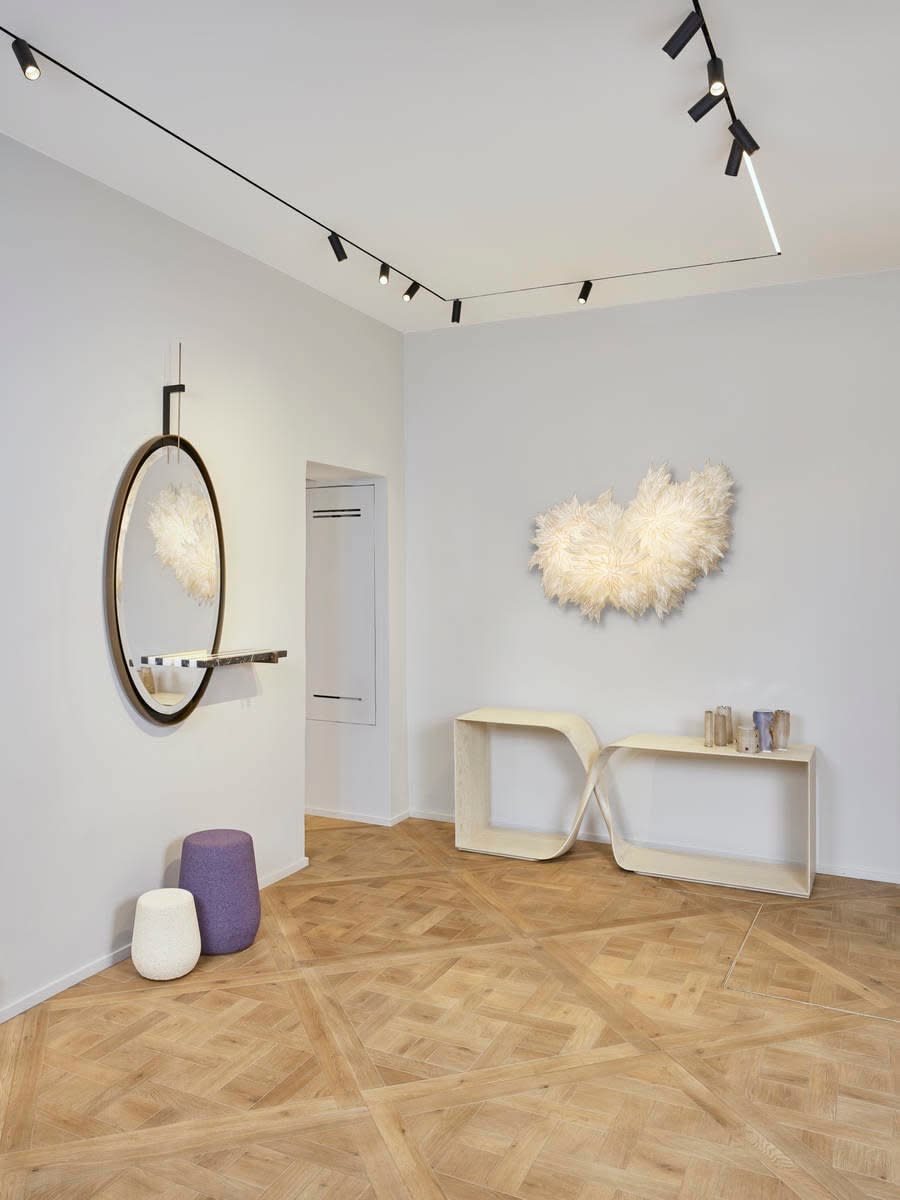 CAROL EGAN, Sculptural Twist Freestanding Console (Cerused)