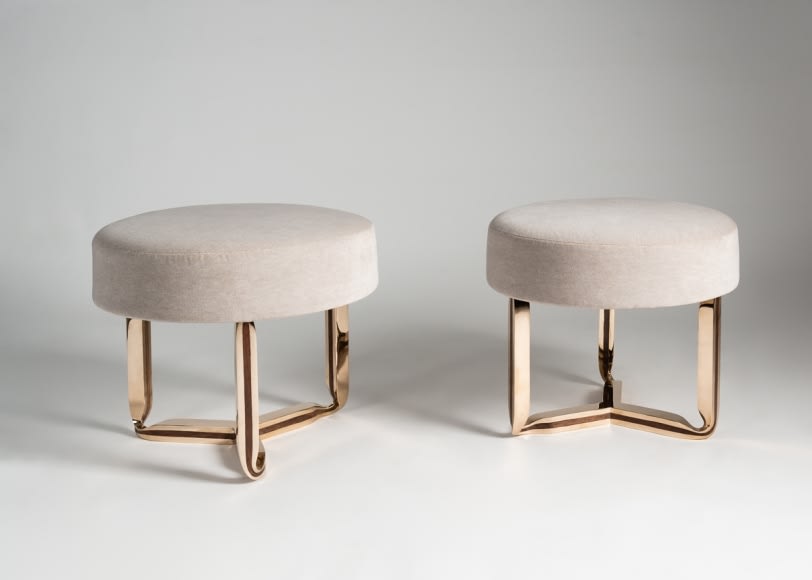CAROL EGAN, Sculptural Twist Round Ottoman (Bronze)