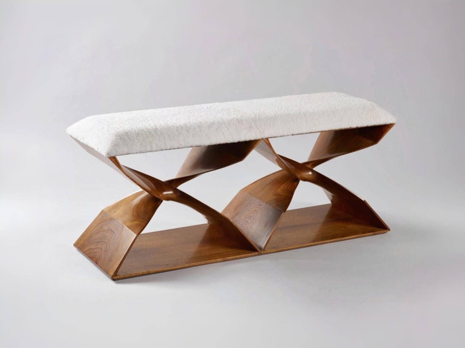 CAROL EGAN, Sculptural Twist Xx Bench (Walnut)