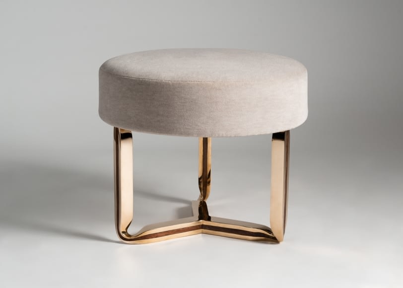 CAROL EGAN, Sculptural Twist Round Ottoman (Bronze)