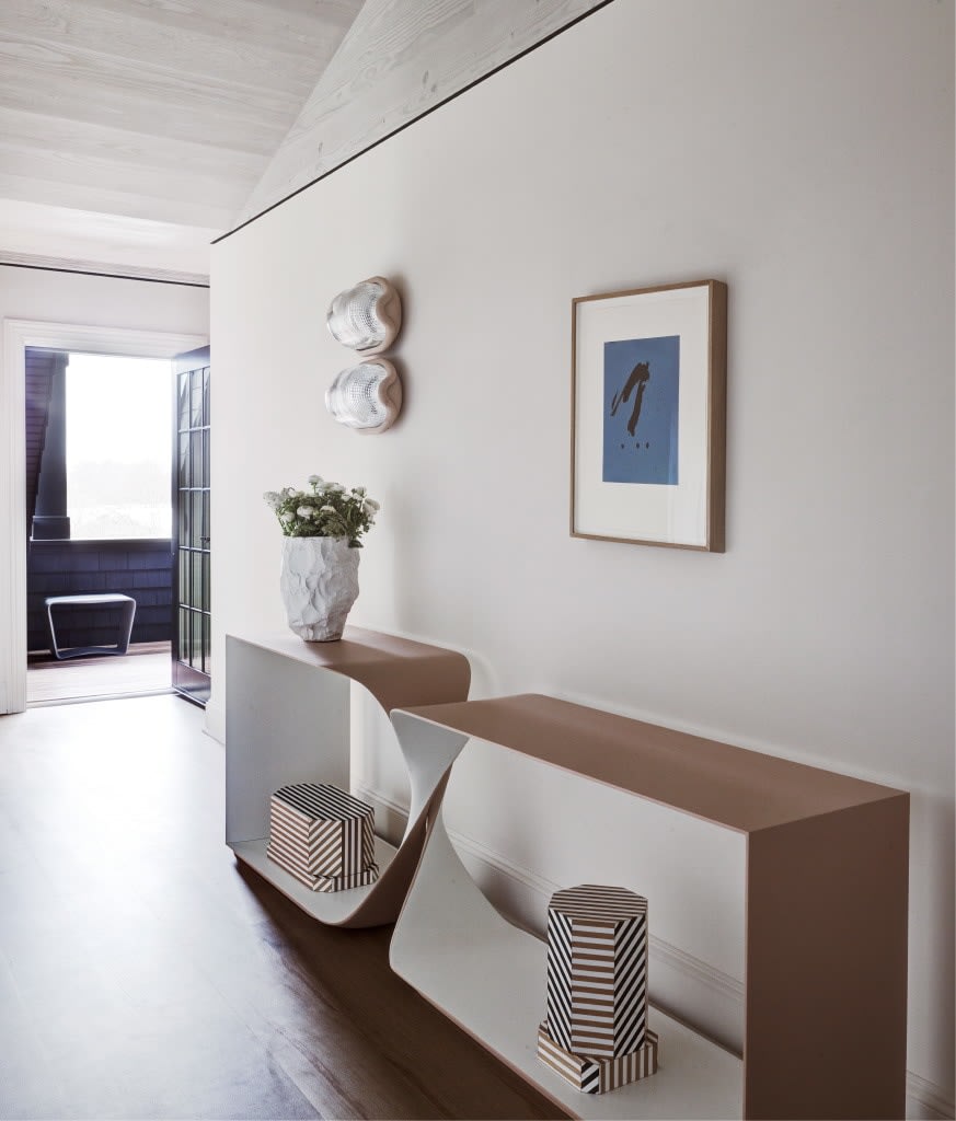CAROL EGAN, Sculptural Twist Freestanding Console (Cerused)