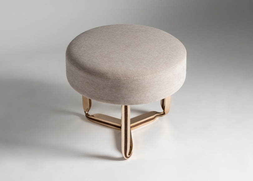 CAROL EGAN, Sculptural Twist Round Ottoman (Bronze)