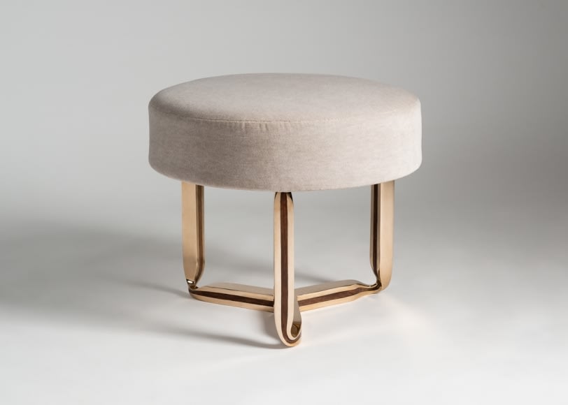 CAROL EGAN, Sculptural Twist Round Ottoman (Bronze)