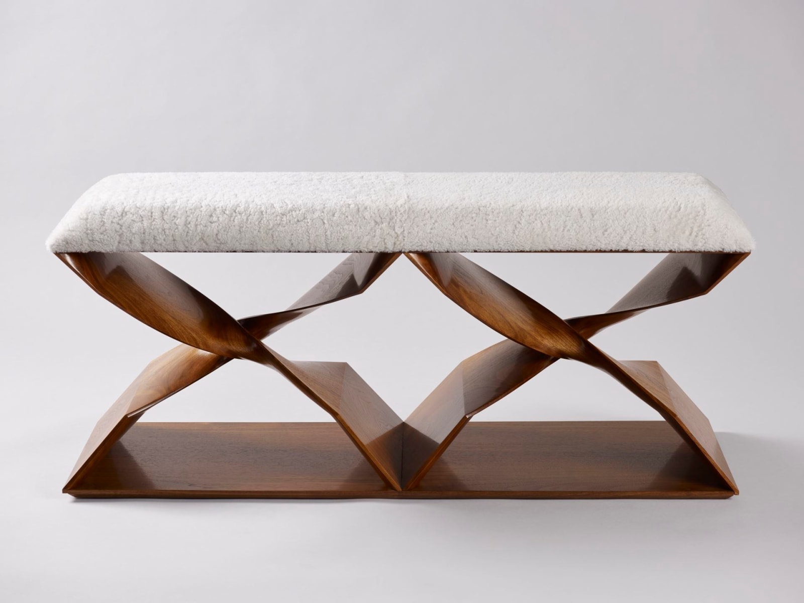 CAROL EGAN, Sculptural Twist Xx Bench (Walnut)