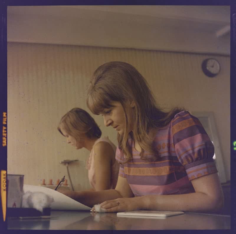 James Barnor, Girls applying the final touches to Prints before leaving the CPL laboratory, Kent, c. 1968