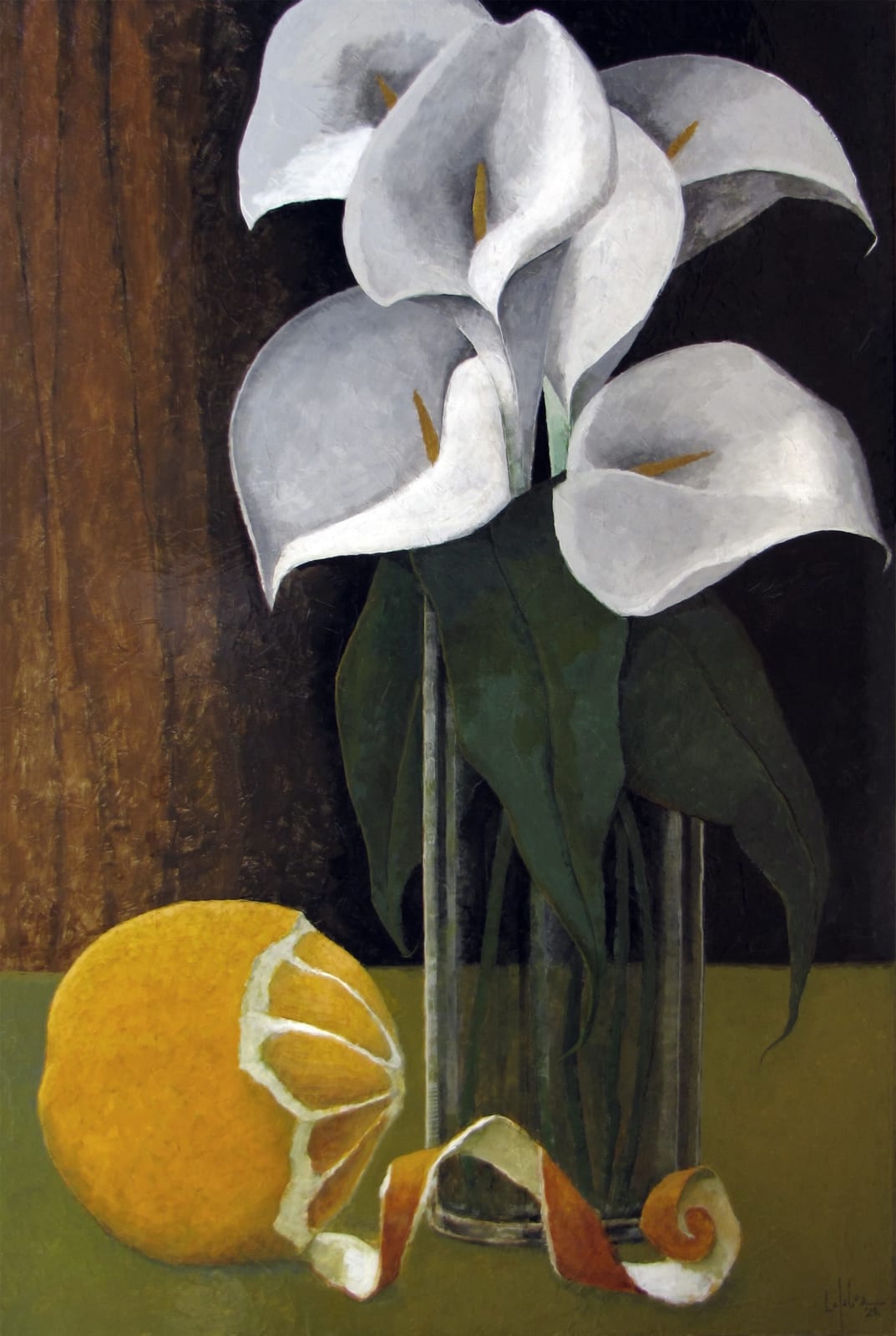 Pierre Lefebvre, Orange et arums, 2020