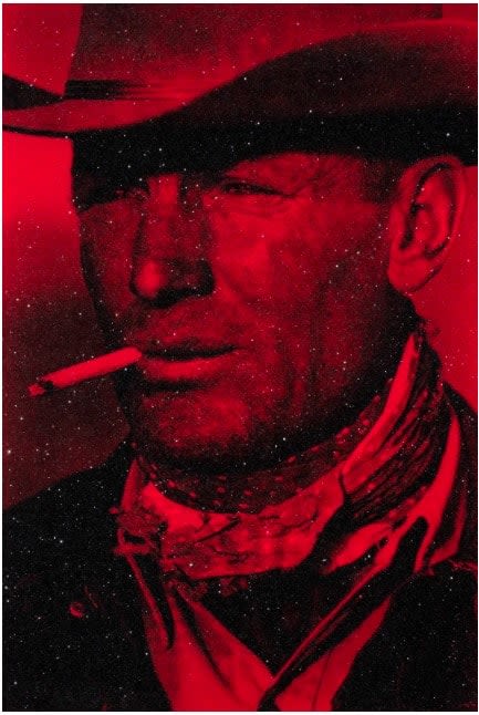 Russell Young, The Cowboy Large Diamond Dust (Wild West Red)), 2024