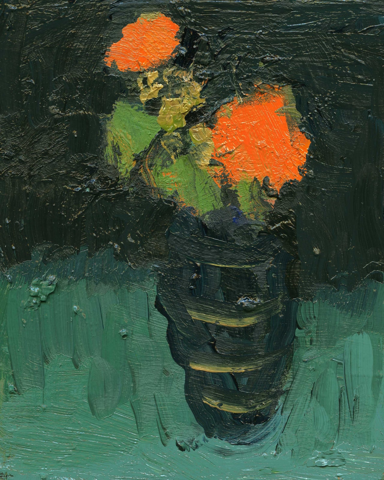 Jennifer Hornyak, Orange with Gold Stripes, 2023