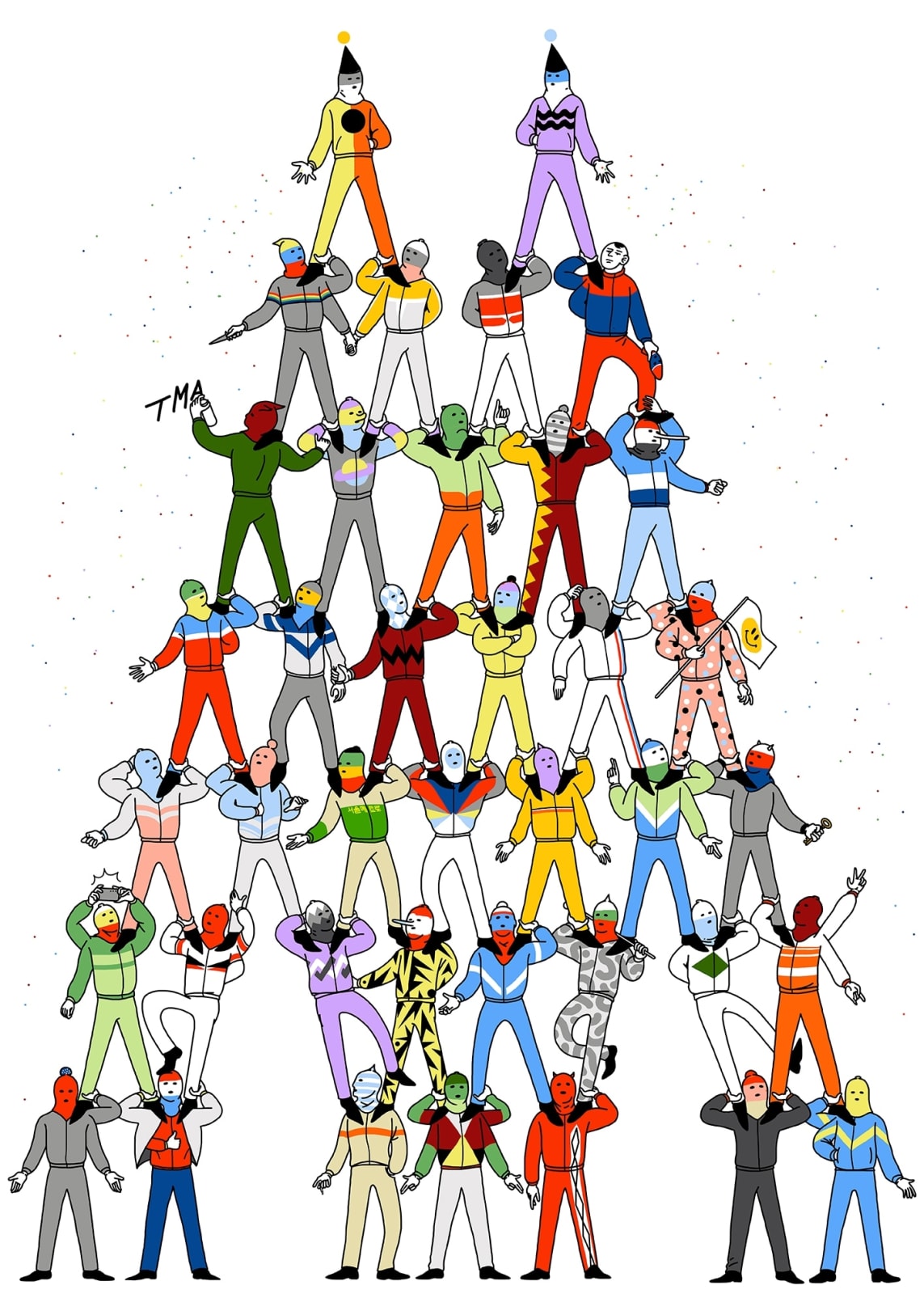 HONET, Monument, 2021, Marker on paper, 25 3:5 × 19 7:10 in, 65 × 50 cm