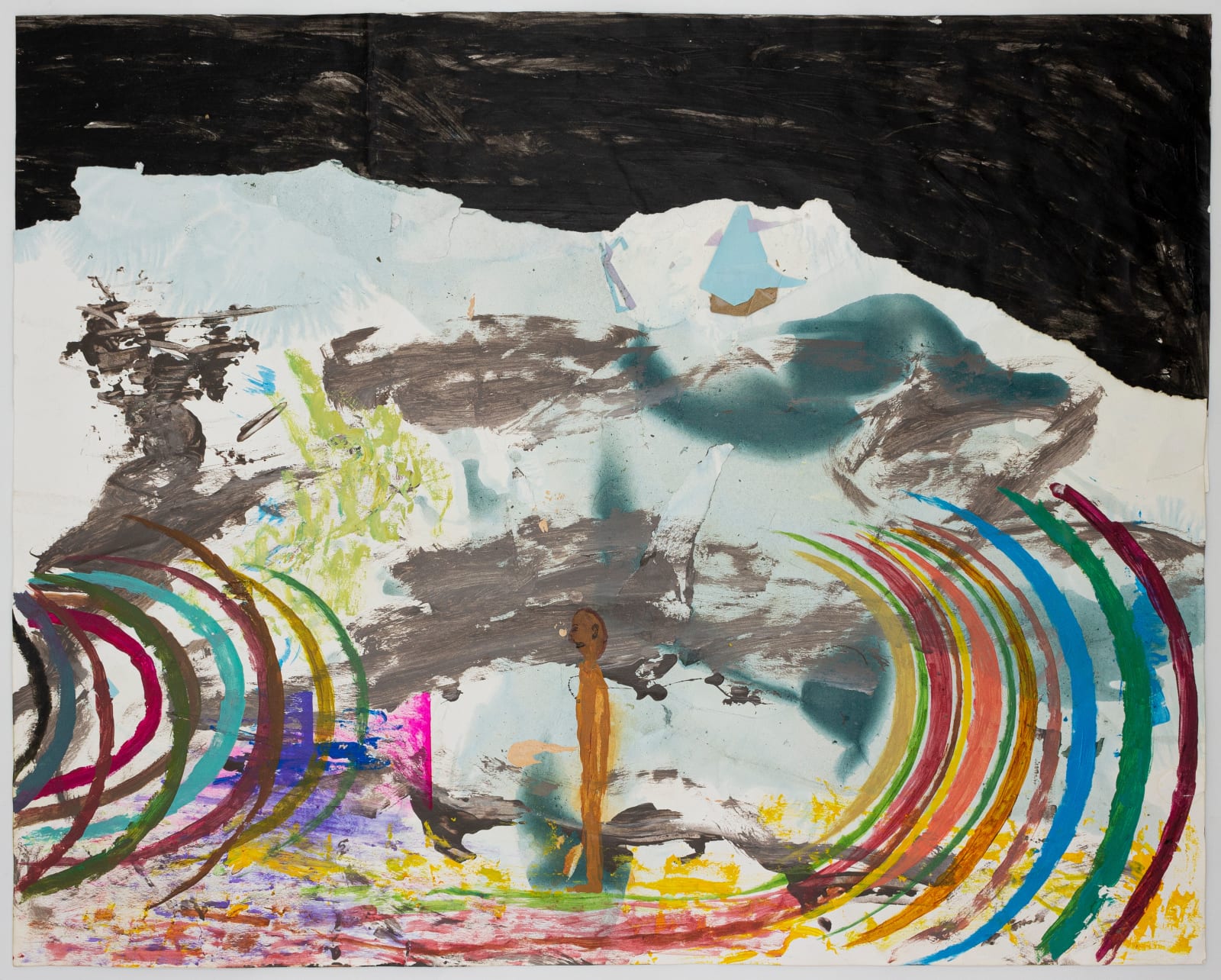 CHRIS JOHANSON, WITHIN TIME (WITH CONNECTIVITY AND ISOLATION) ARE WE, 2020, ACRYLIC ON PAPER, 50 X 63 CM, 19,68 X 24,80 IN