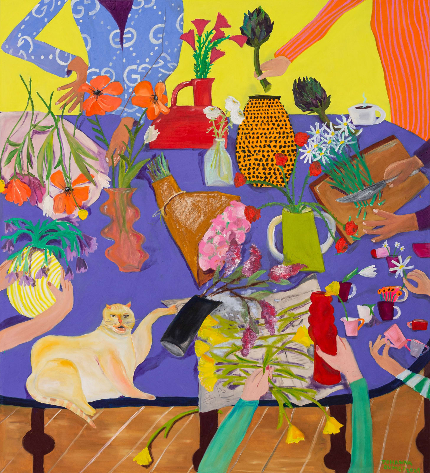 Johanna Dumet, Family Business, 2021, oil on canvas, 200 x 180cm, 78,74 x 70,866 inch