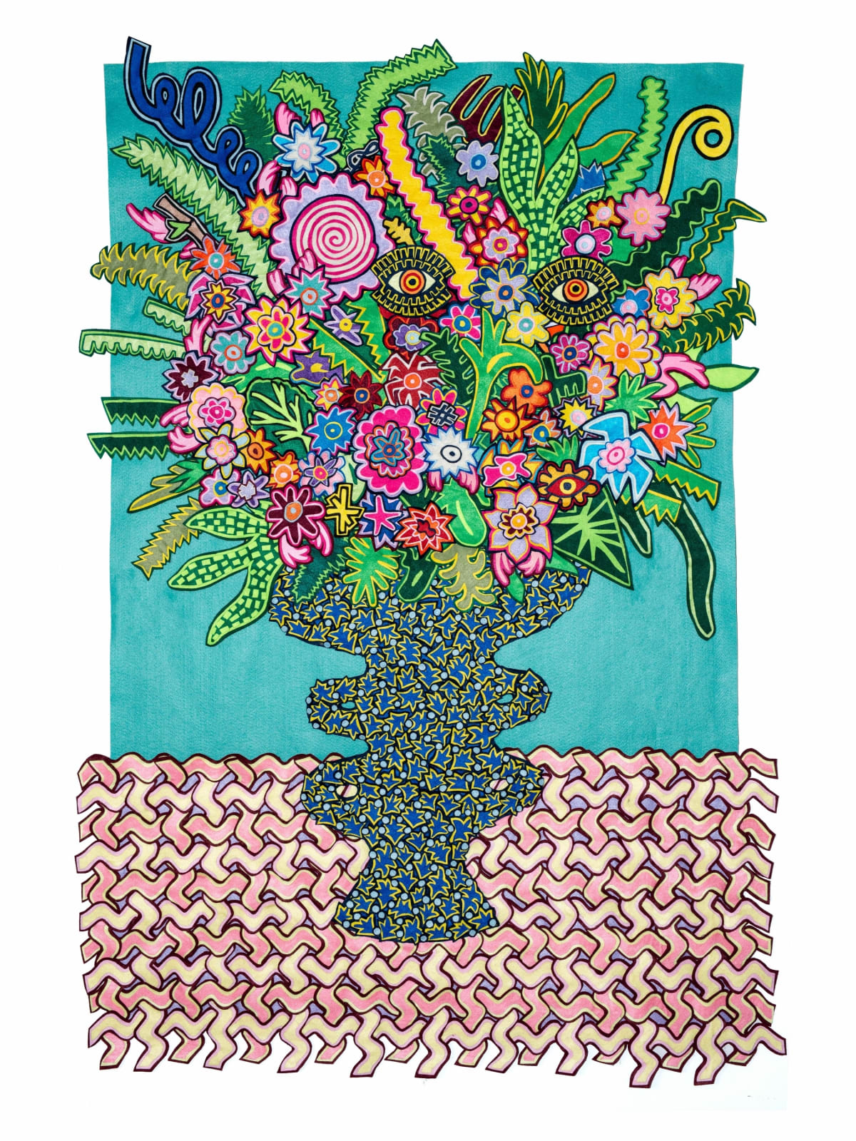 Jody Paulsen, Cheerful Chaplin, 2021, Felt Collage, 170 x 115 cm, 67 x 45 inch, Unique