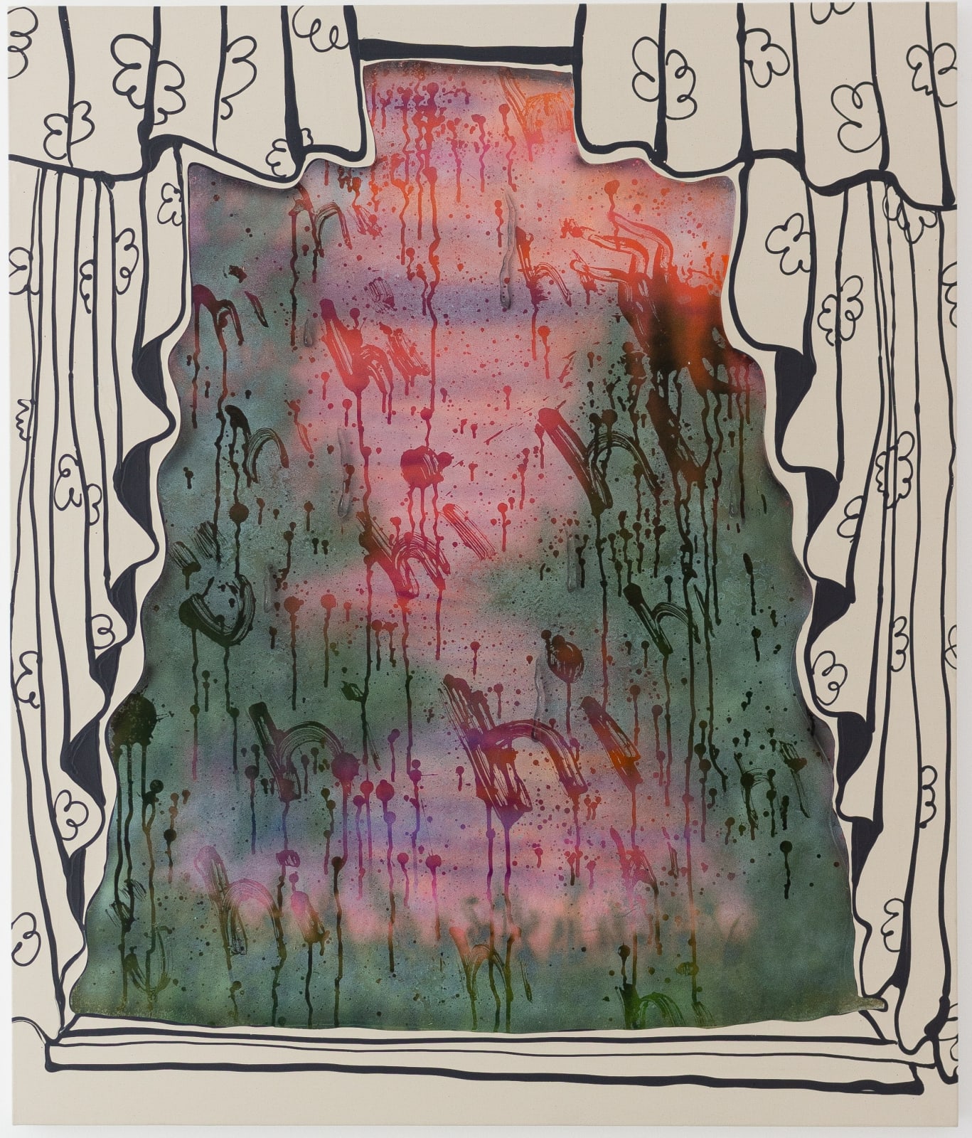 Mark Posey, Pink Cloud Sunset, 2020, Acrylic and spray paint on canvas stretched over birch panel, 44 x 52 inch, 5.200 USD