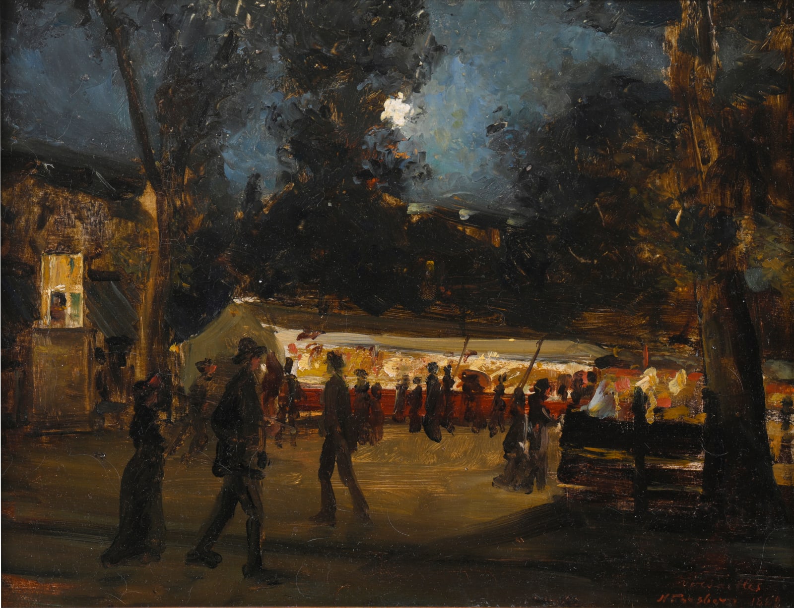 Nils Forsberg, Kermesse, scène de rue à Versailles, 1882
