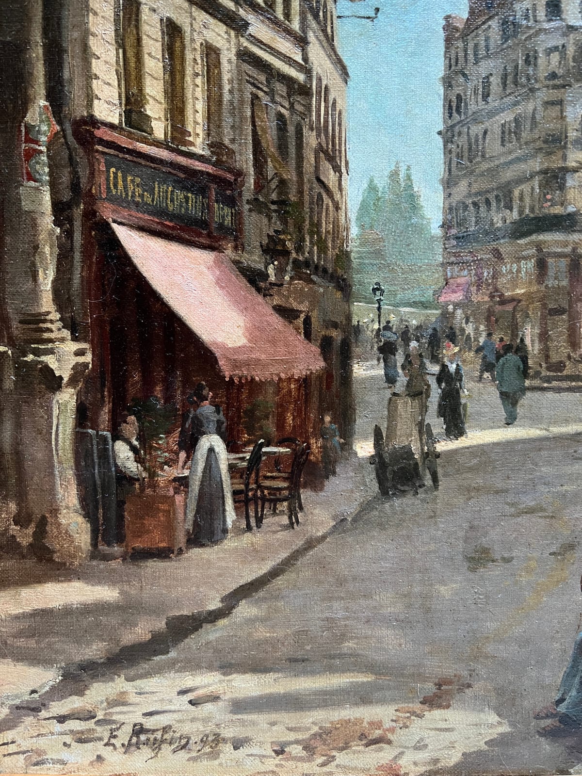 E. Rufin, Le Café Des Augustins, Scène De Vie Parisienne, 1893