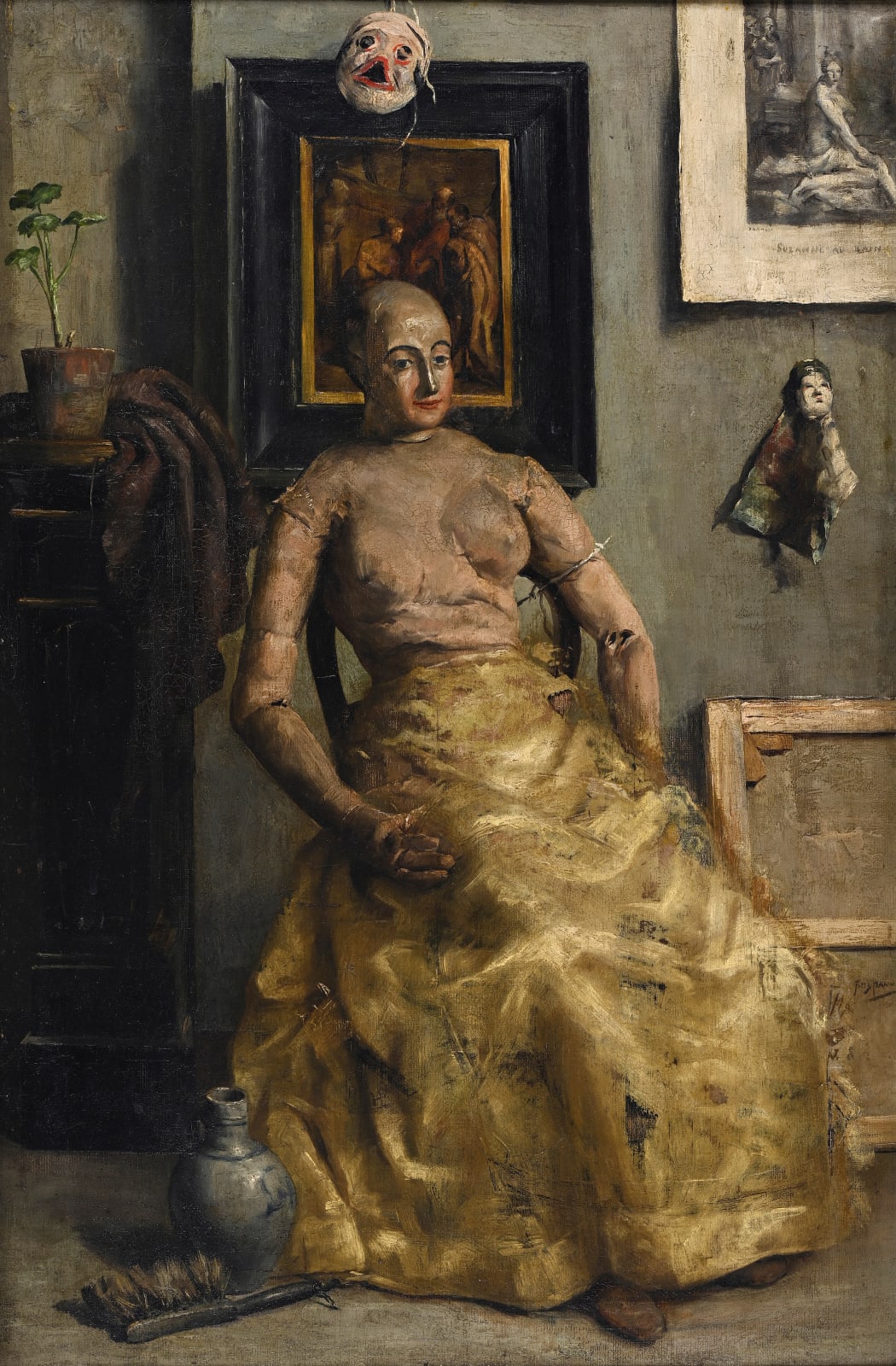 Fritz Hanno, Le mannequin « Suzanne » dans l’atelier, circa 1880