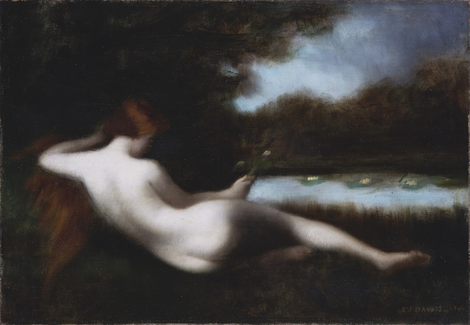 Germaine Dawis, Nymphe à la fleur, 1906