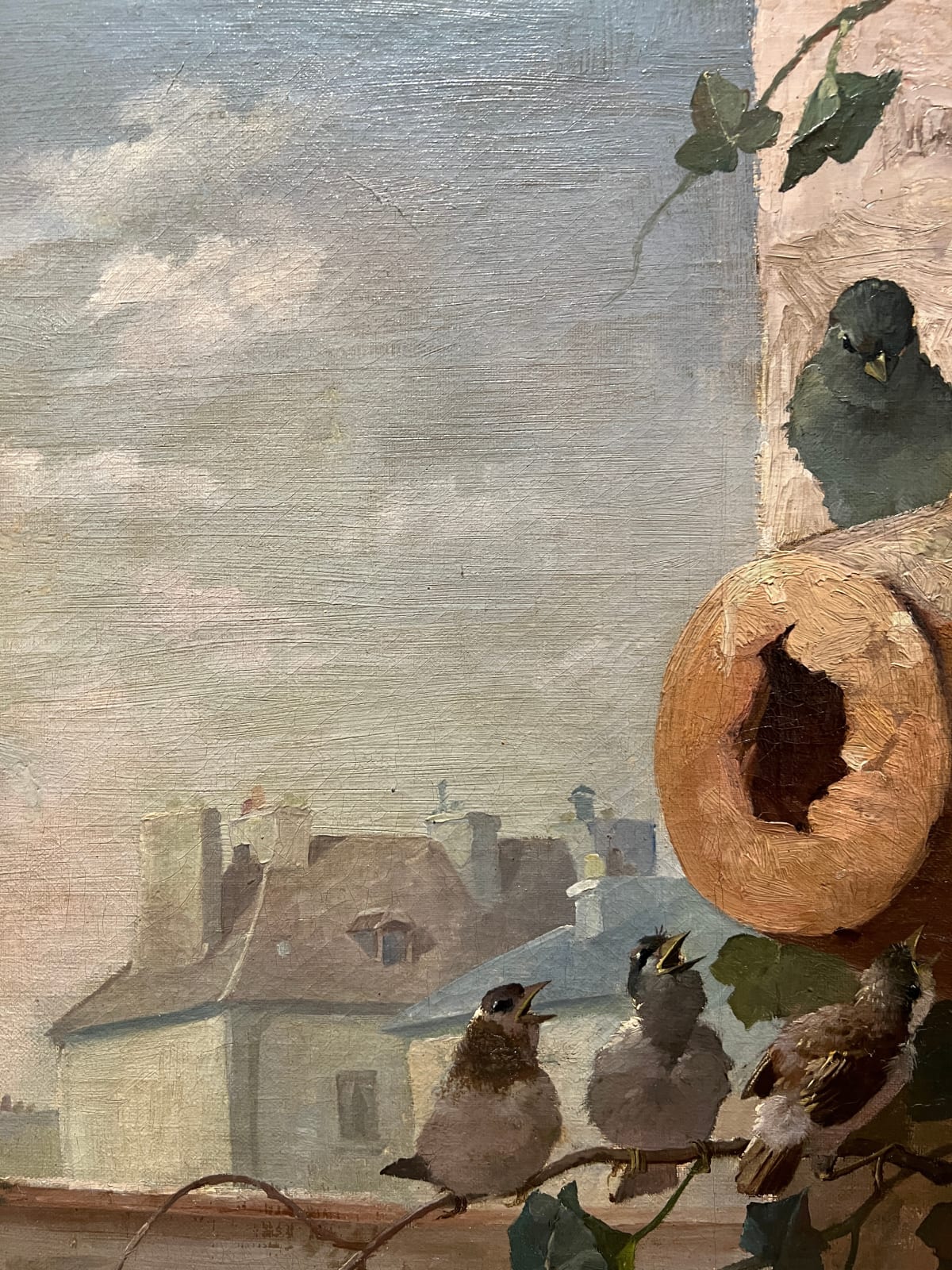 Ecole française de la fin du XIXème siècle, La nichée d'oiseaux, circa 1880