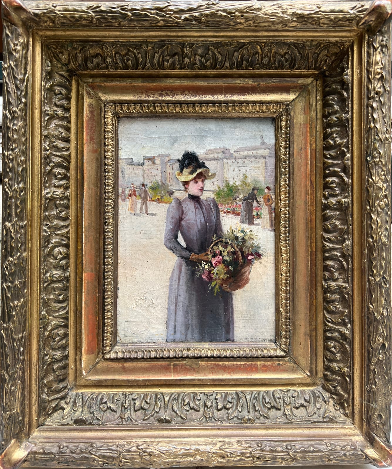 Ecole française de la fin du XIXème siècle, Paris, Elegante Bouquetière