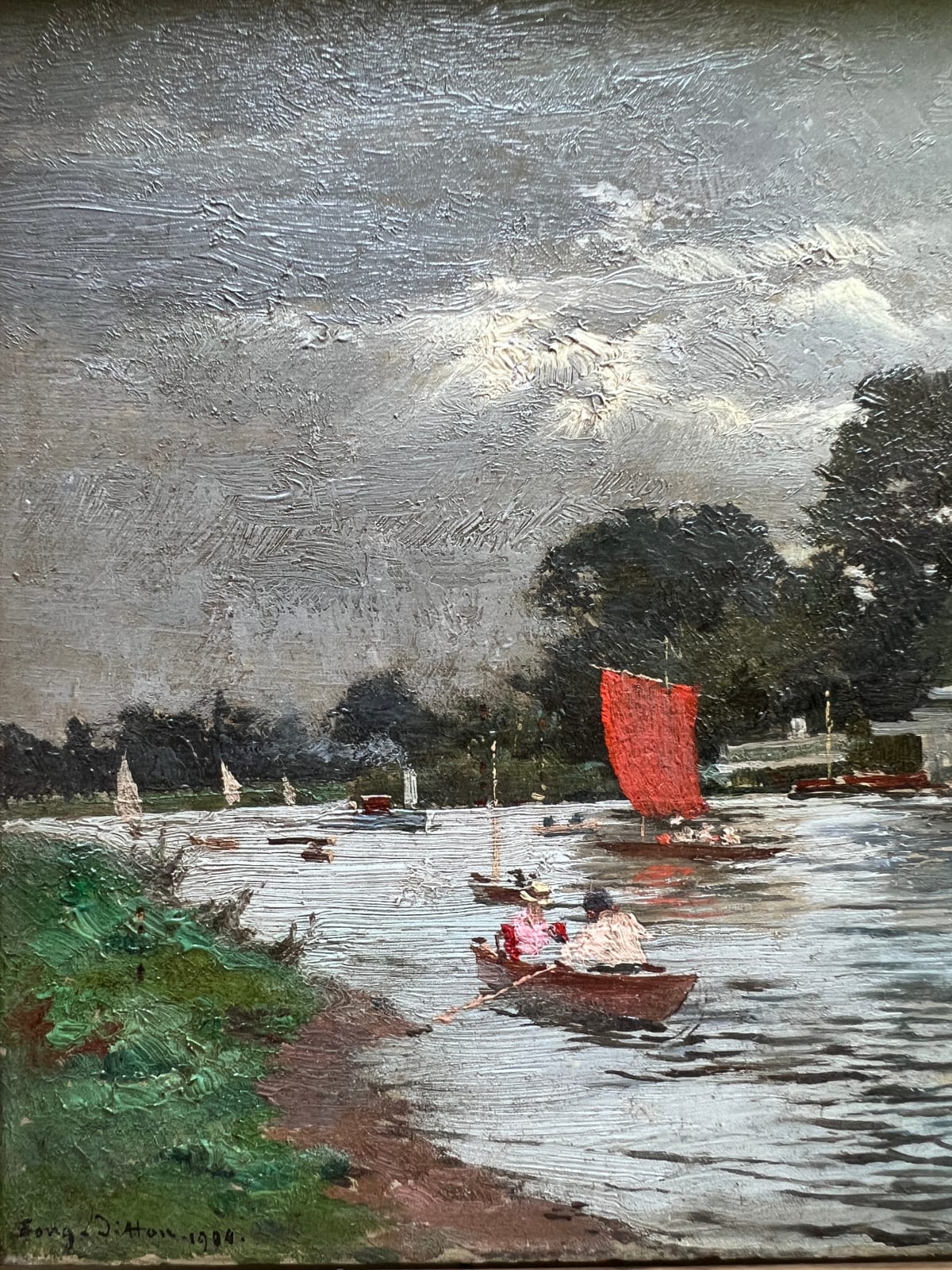 Ferdinand Joseph Gueldry, Canotage à Ditton, Angleterre, 1904