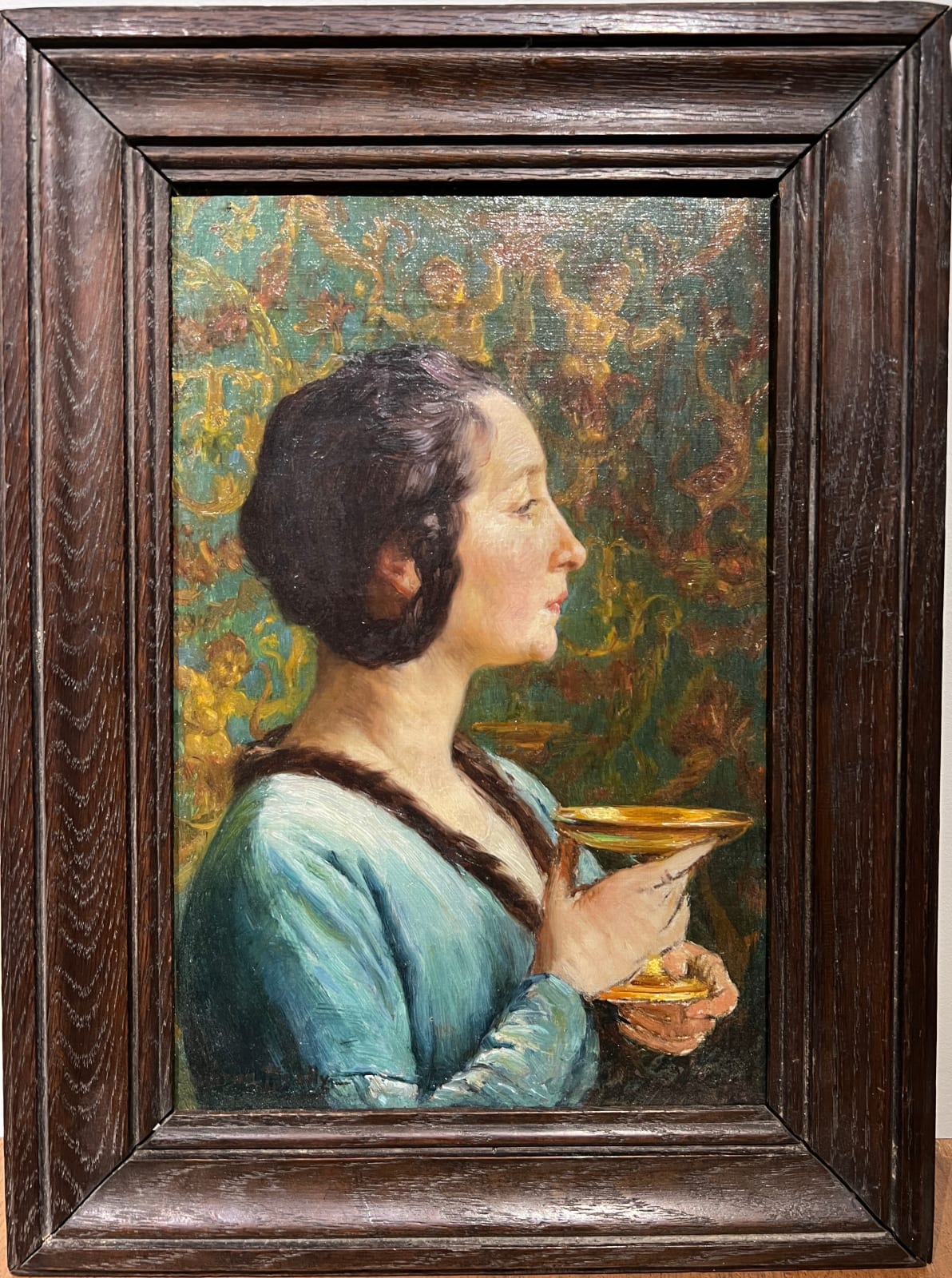 Eugène Deully, Femme De Profil Au Calice, circa 1890