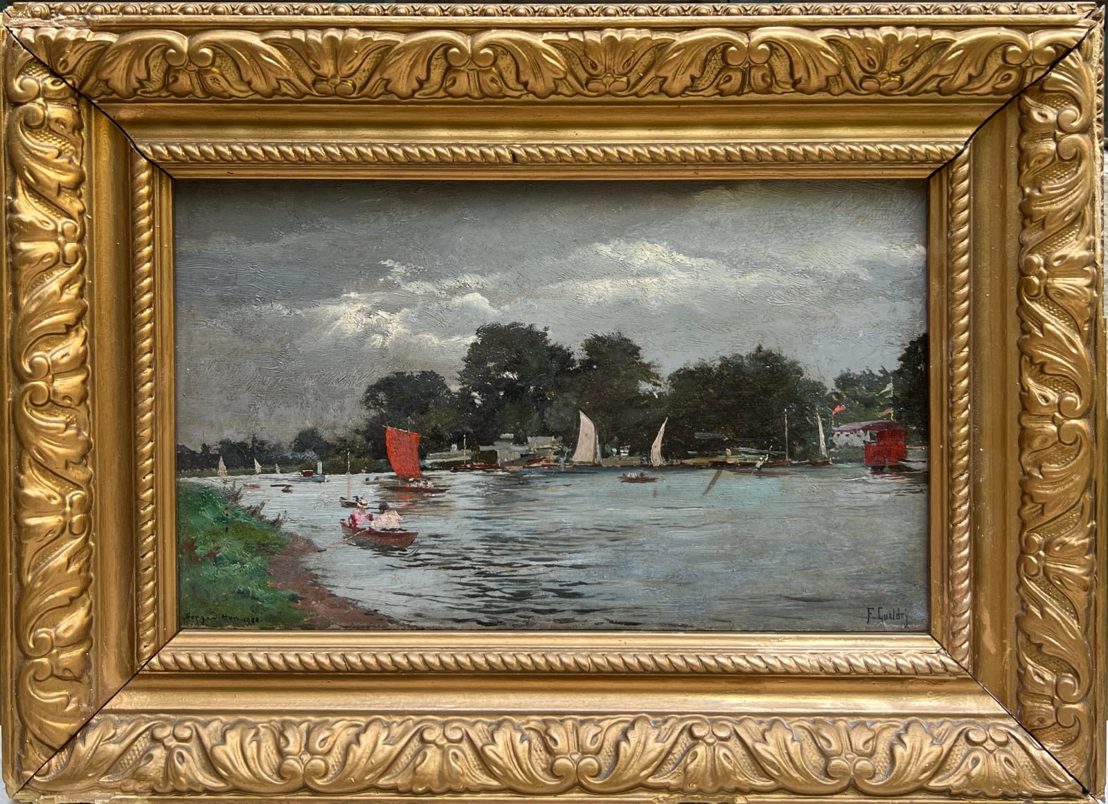 Ferdinand Joseph Gueldry, Canotage à Ditton, Angleterre, 1904