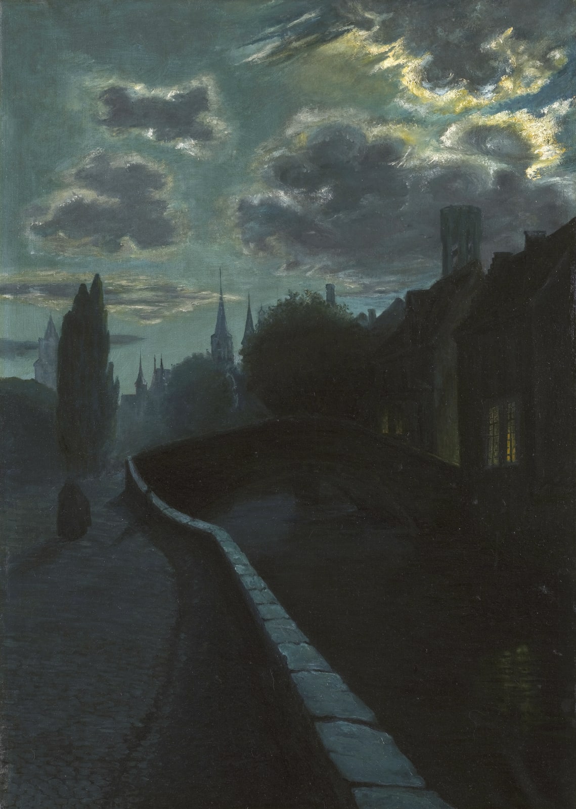 Ecole belge du début du XXème siècle, Bruges-la-Morte, circa 1900