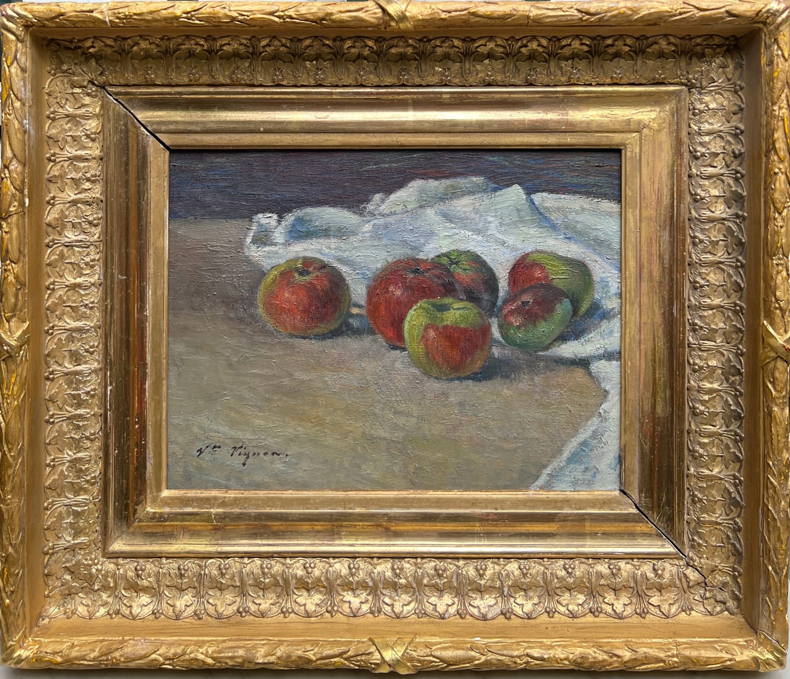 Victor Vignon, Nature Morte Aux Pommes Et à La Nappe, circa 1890
