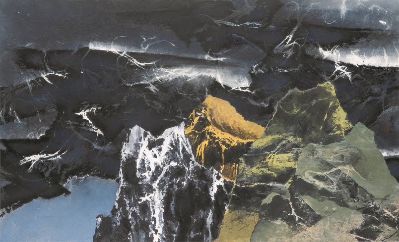 Liu Kuo-Sung 劉國松, Dusk amid Green Mountains 暮徙碧山下, 1967