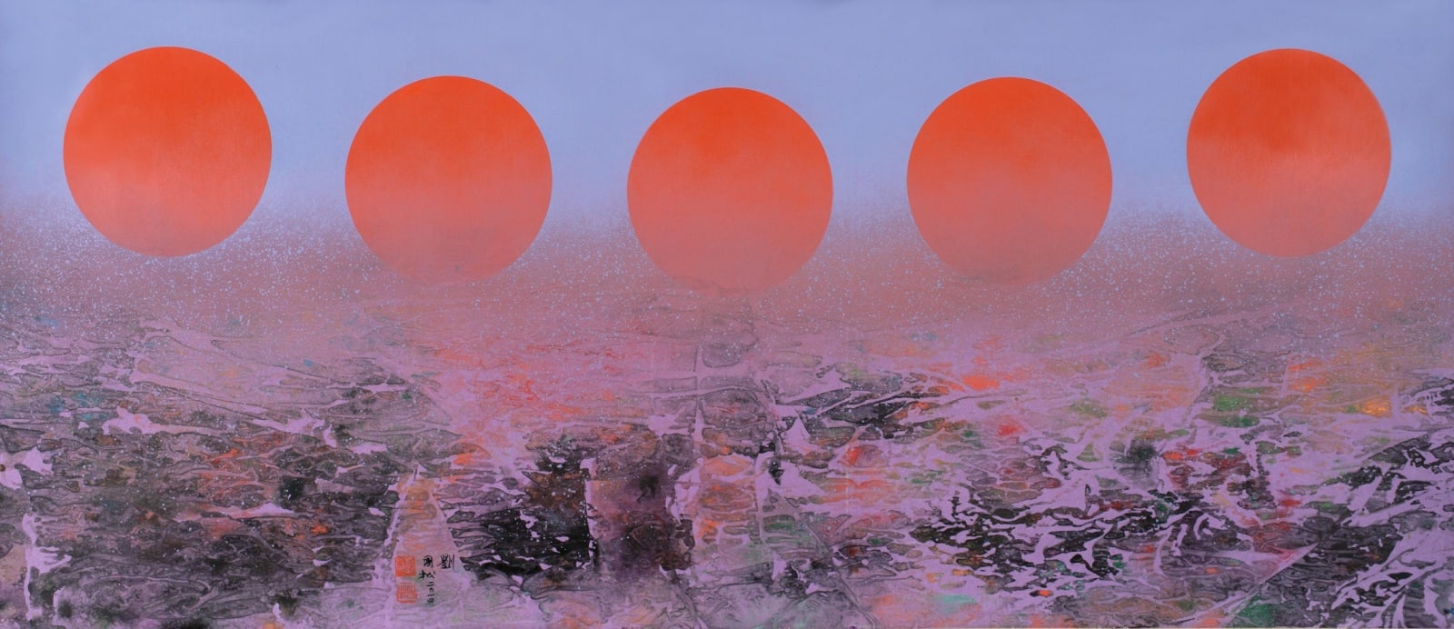 Liu Kuo-Sung 劉國松, Summer's Un-setting Sun 夏日不落, 2014