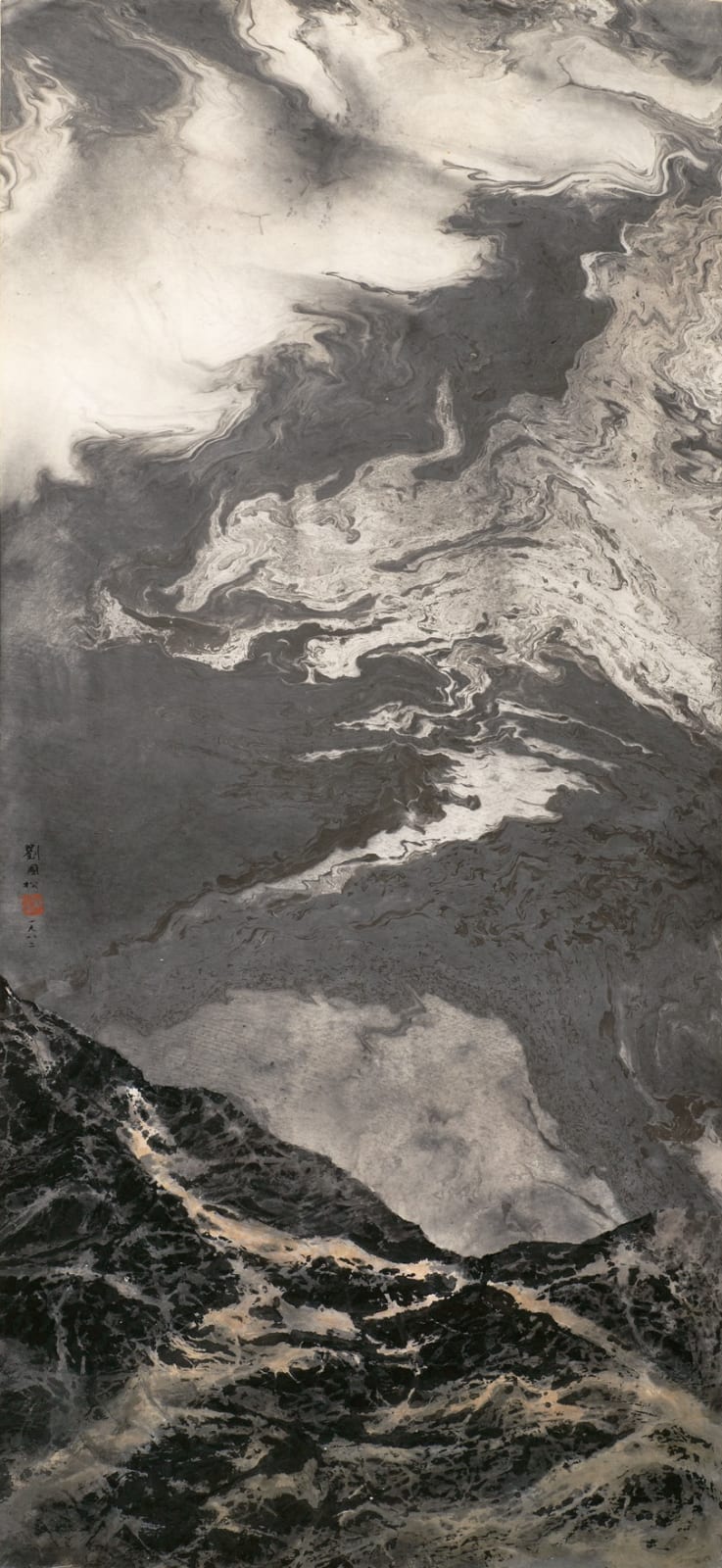 Liu Kuo-Sung 劉國松, Flowing clouds 浮雲似流水, 1982