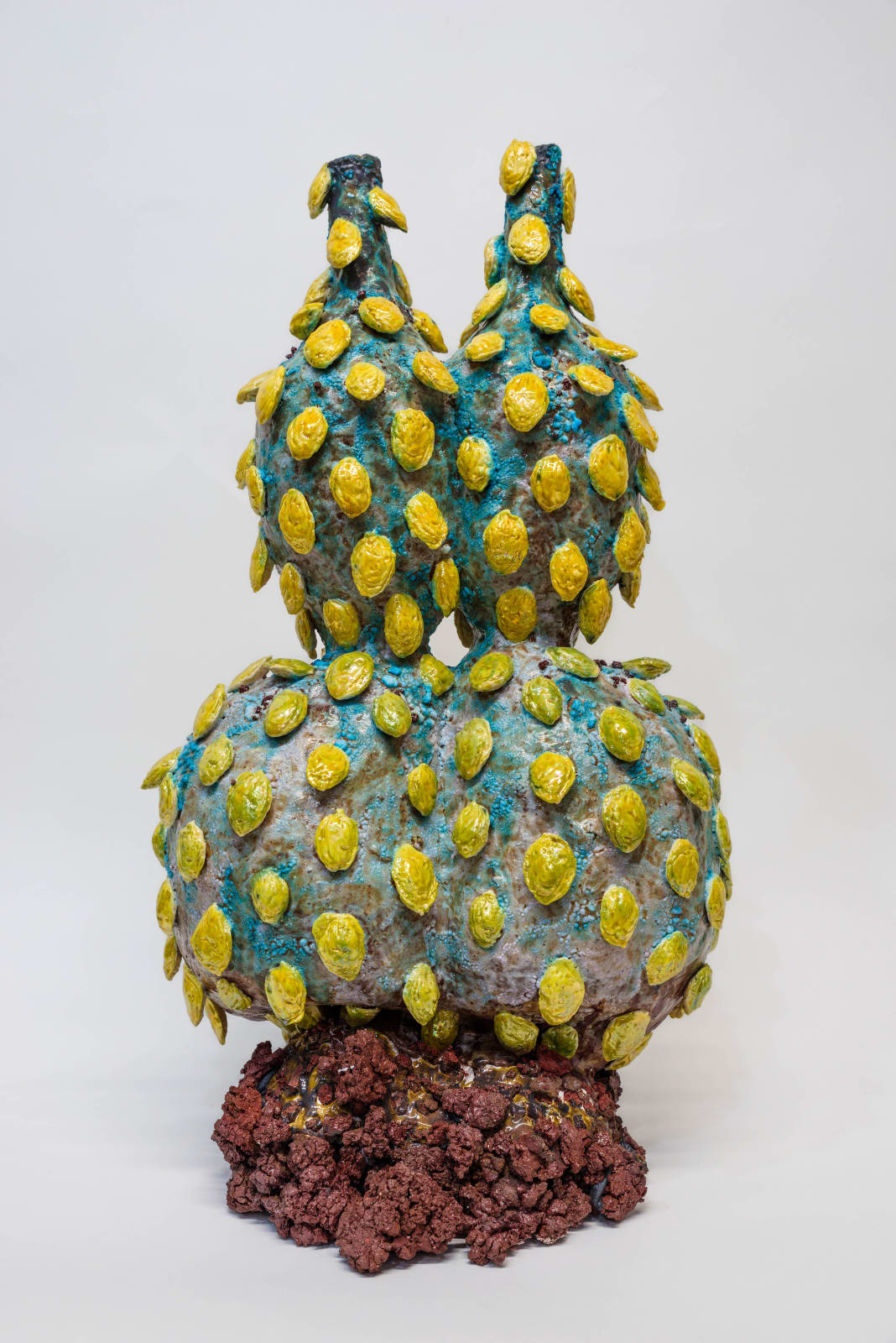 Cathy Lu, Double Gourd Vase with Peach Pits, 2021
