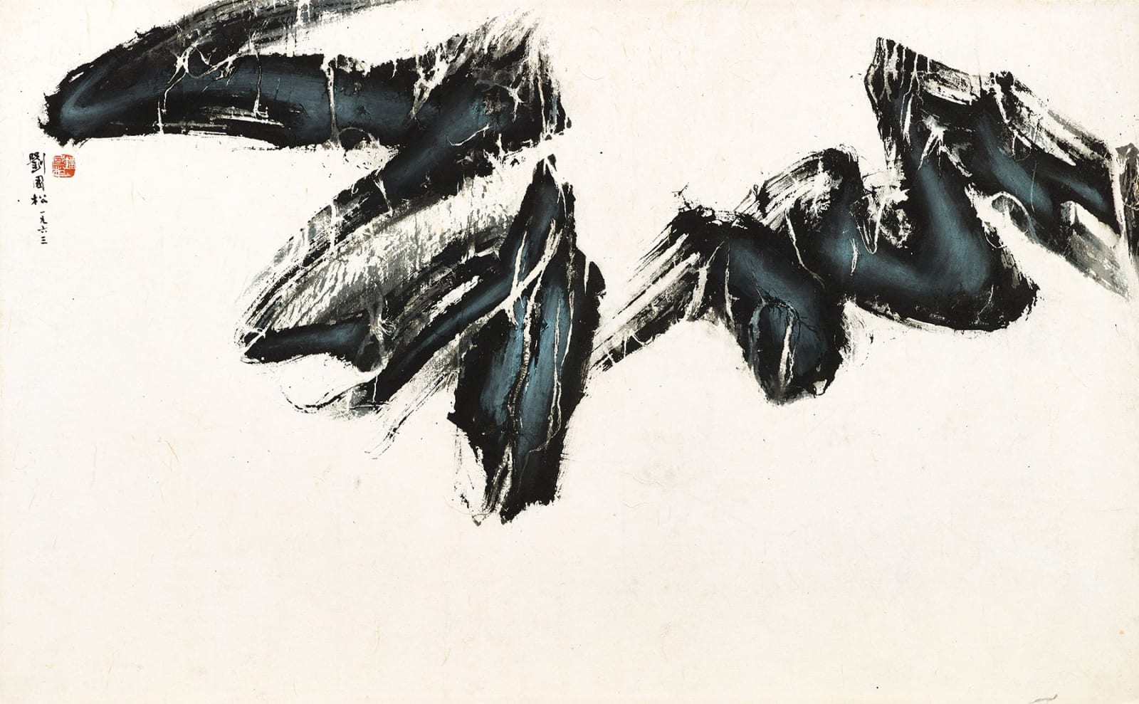 Liu Kuo-Sung 劉國松, Landscape 山水, 1963