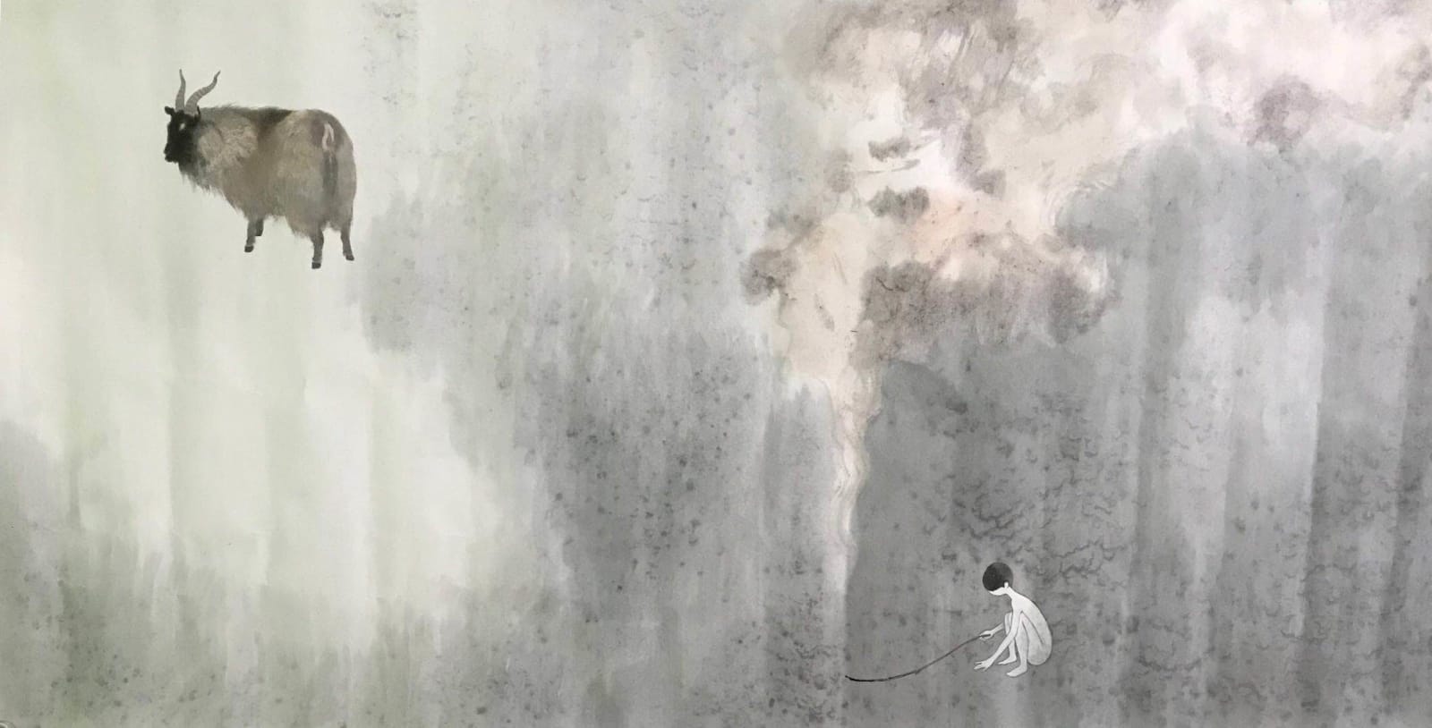 Lin Yusi 林于思, Shepherd in the Wilderness 燃煙放羊, 2014
