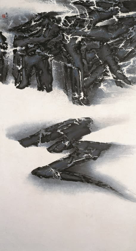 Liu Kuo-Sung 劉國松, A Trace of Darkness 一抺沈黑, 1964