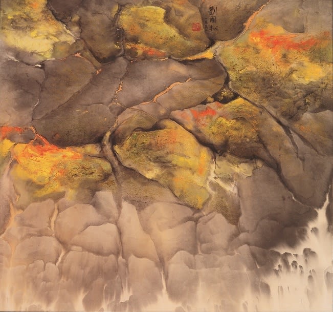 Liu Kuo-Sung 劉國松, Seaside Mossy Stones 海邊苔石, 1991