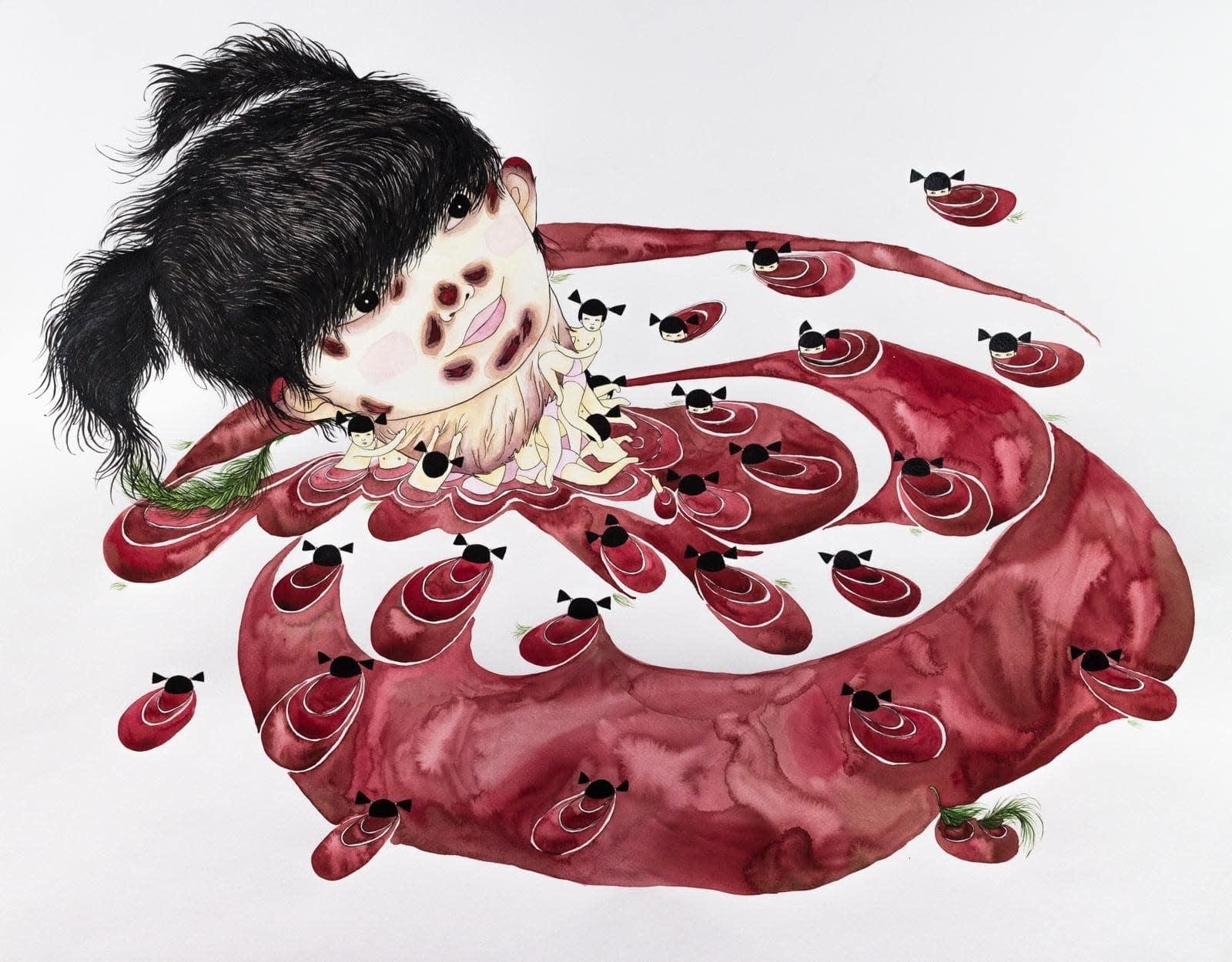 Cathy Lu, Girls Playing (Head), 2013