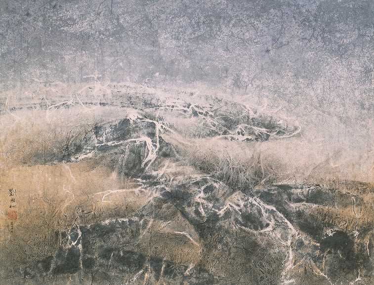 Liu Kuo-Sung 劉國松, A Flurry of Snow 蒙蒙小雪, 2009
