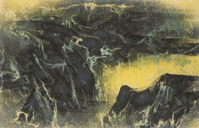 Liu Kuo-Sung 劉國松, Widespread Springs in Mountains Following Rain 雨後山中處處泉, 1968